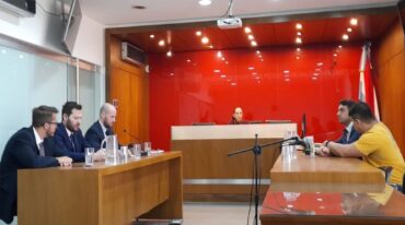 La audiencia en Tribunales donde se presentó el acuerdo. Néstor Belini