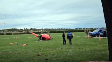 El helicóptero que protagonizó el accidente. Captura de video