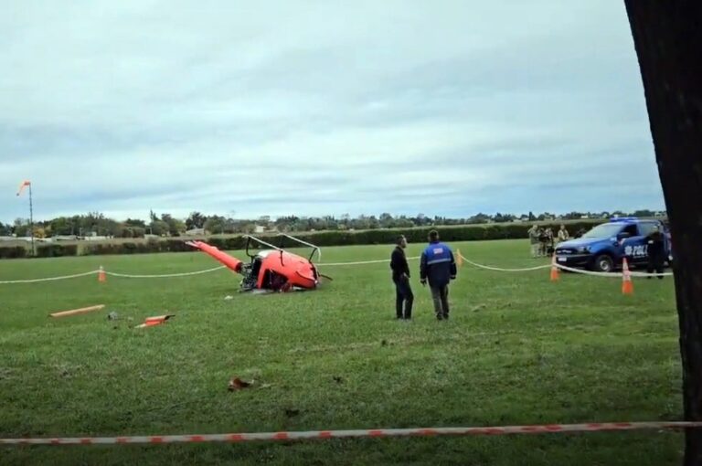 El helicóptero que protagonizó el accidente. Captura de video