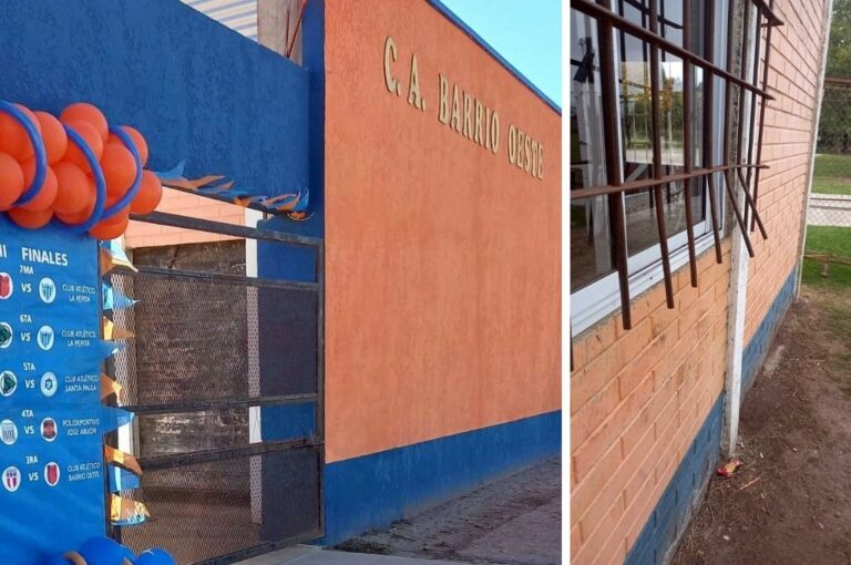 El Club Barrio Oeste sufrió 4 robos en el término de doce meses. Por este lugar ingresaron los malvivientes. gentileza