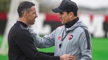 Maxi estuvo en el entrenamiento de Newell's en la semana. Gentileza.