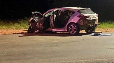 Estado en que quedó el Chevrolet Cruze que conducía el menor ahora imputado.