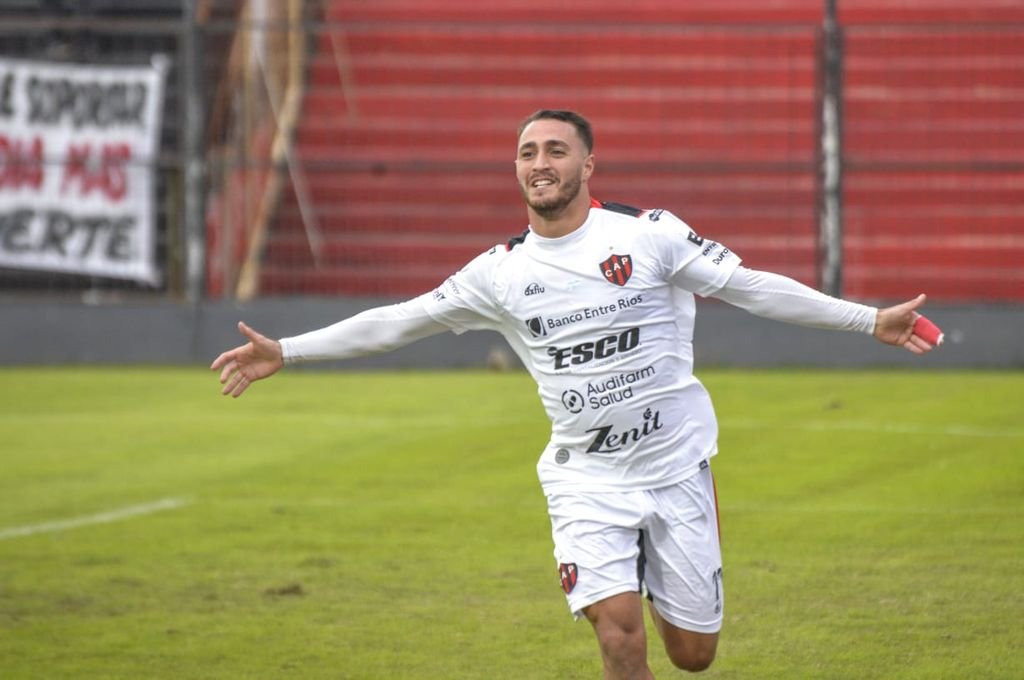 Sanguinetti marcó sus primeros dos goles en el Rojinegro. Prensa Patronato