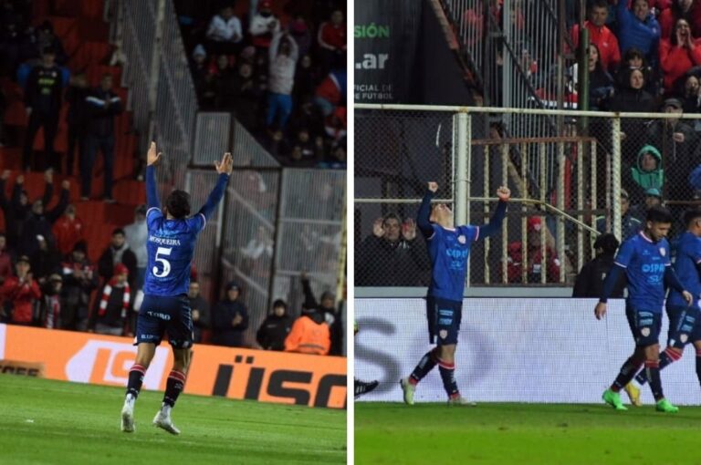 Bombazo de Mosqueira desde afuera del área y avivada de Dómina para liquidarlo. Unión celebró en su casa. Manuel Fabatía