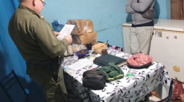 Los Pumas realizaron un allanamiento positivo en una casa de Puerto Gaboto.  Gentileza.