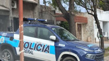 Gran despliegue de la Policía Federal en las calles de Casilda.  Gentileza.