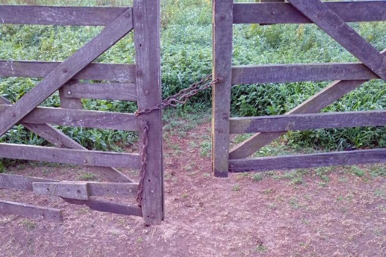 Una de las tranqueras por donde sacaron los animales en modo "arrastre". gentileza