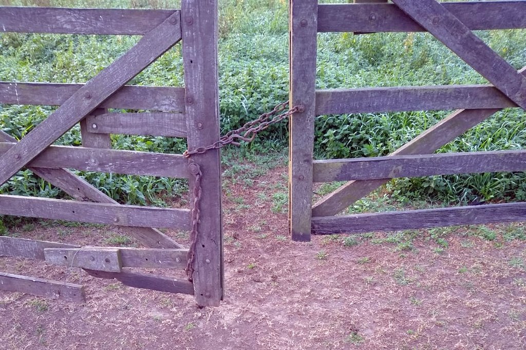 Una de las tranqueras por donde sacaron los animales en modo "arrastre". gentileza
