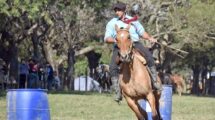 Destrezas equinas. La competencia del tambor desafía al jinete y a su montado por igual.   Gentileza Micaela Ordinas