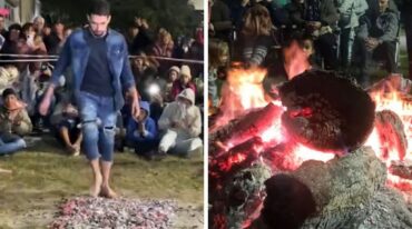 Desde muy temprano varios leños estaban encendidos