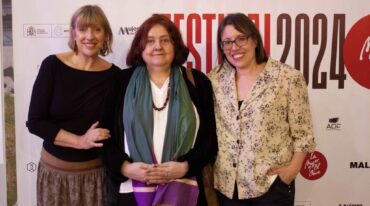 las directoas con Chiqui Gonález en el Festival La Mujer y el Cine.  Gentileza.