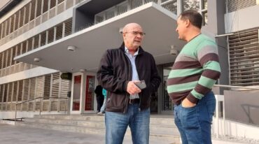 El querellante en la causa y el hijo de Fabiani. Néstor Belini