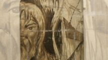 La pieza es una 'Placa Boceto' desechada de los Murales de la Estación Fluvial.  Gentileza.