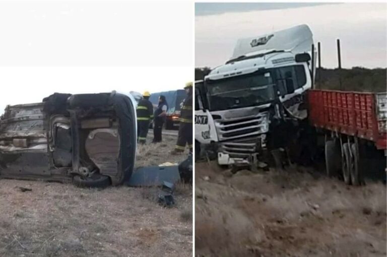 El auto y el camión estuvieron involucrados en el choque.