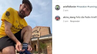 El padre Ariel Follonier animó desde las redes sociales a ser parte de la carrera solidaria. Instagram