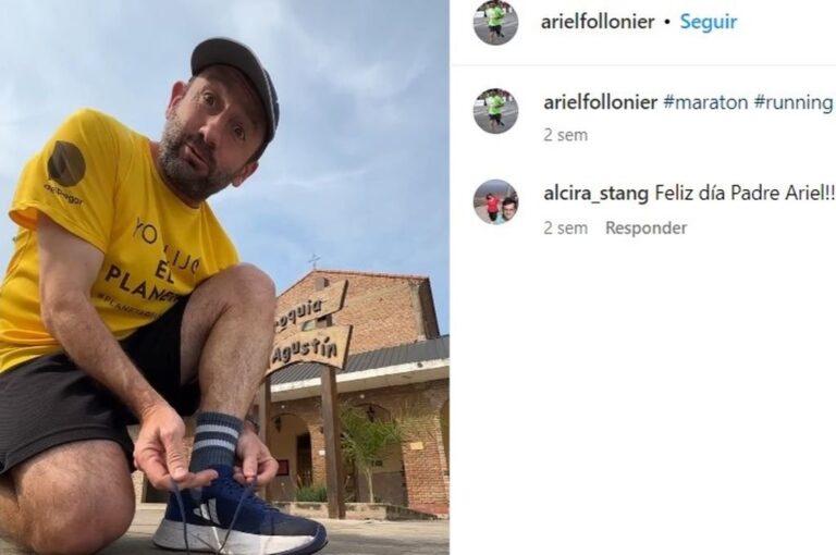 El padre Ariel Follonier animó desde las redes sociales a ser parte de la carrera solidaria. Instagram