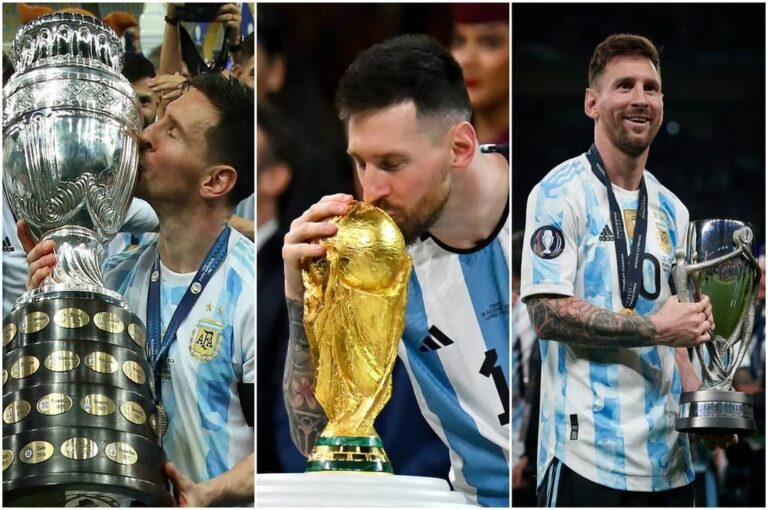 Las tres Copas que estarán exhibidas en Paraná.