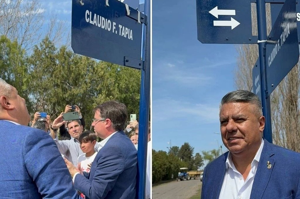 Chiqui Tapia tiene su calle en una localidad santafesina. gentileza