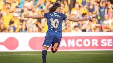 Malcorra celebró sus dos goles pero luego se quedó con bronca por el empate.