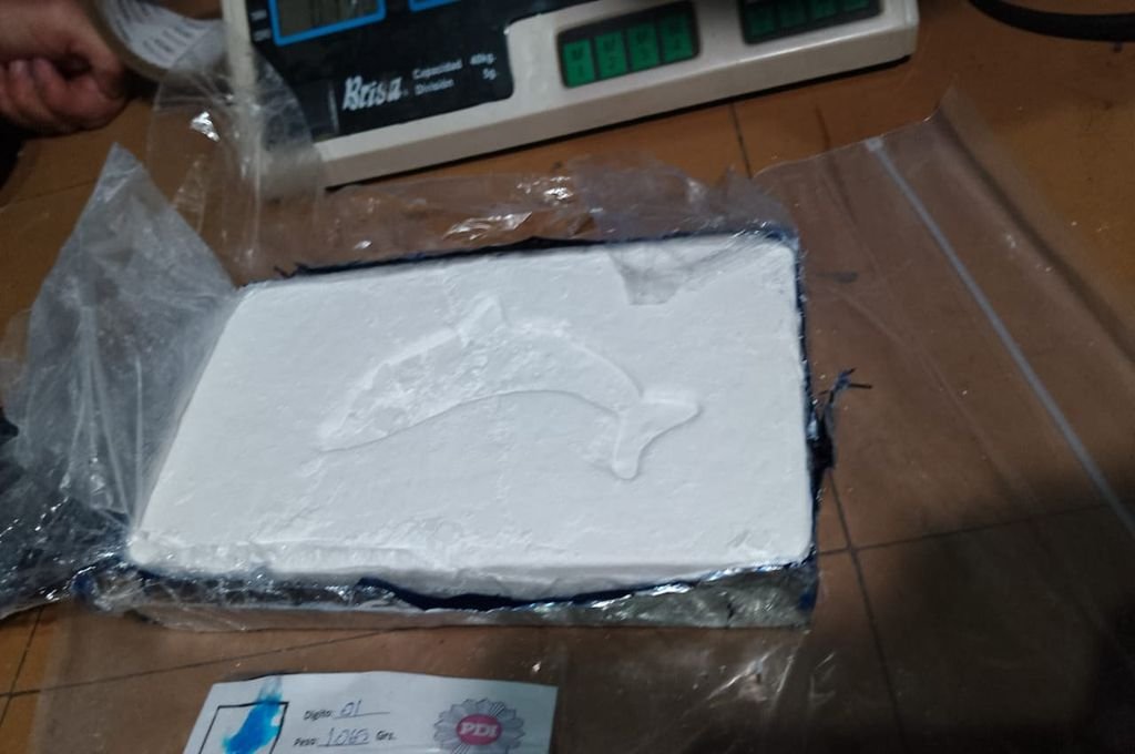 Los uniformados hallaron 10 panes de cocaína de aproximadamente un kilogramo cada uno.  Gentileza.