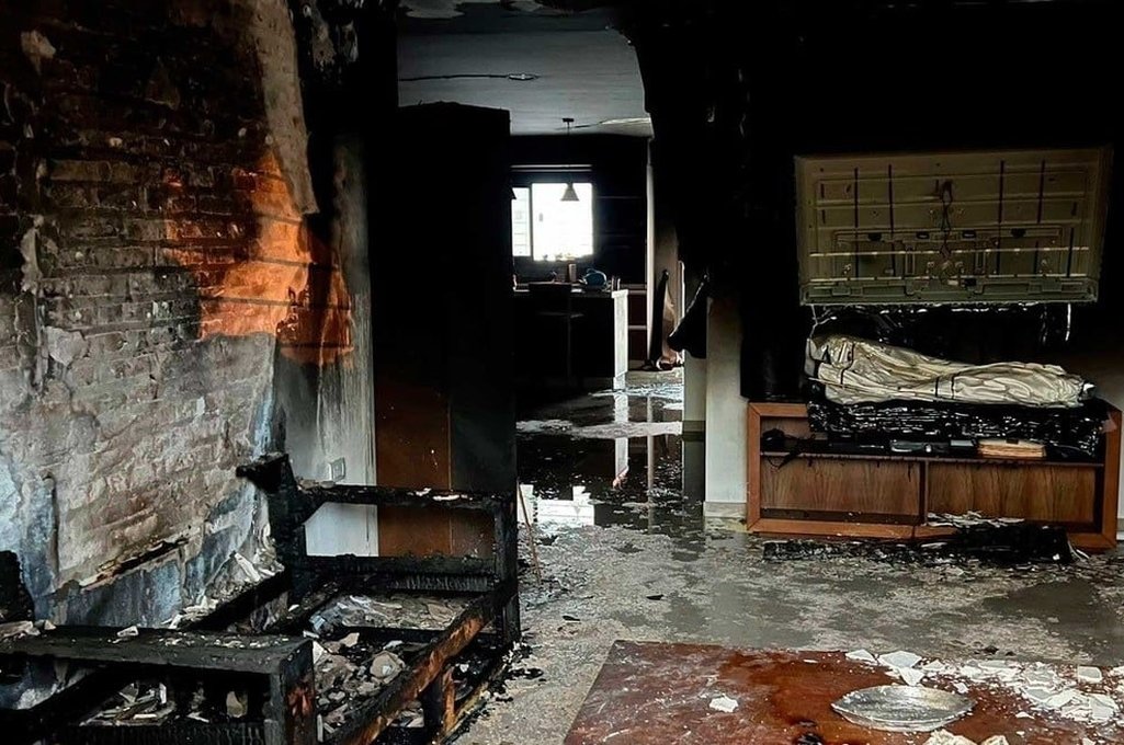 Así quedó el interior de la vivienda. gentileza