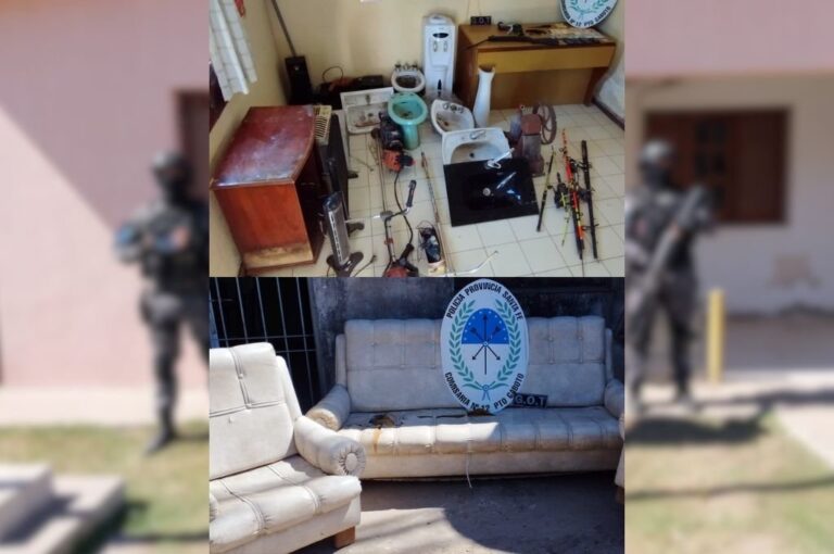 Gran parte de la cantidad de elementos secuestrados por el GOT y el personal de la comisaría. Unidad Regional XV Policía